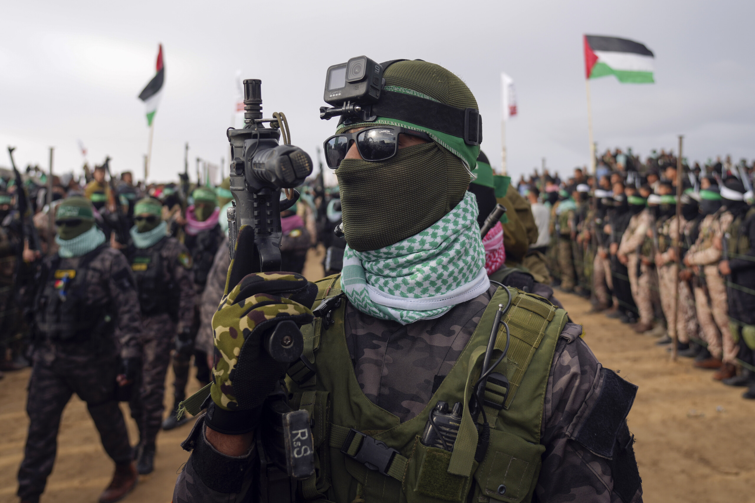 middle east hamas stage set up in rafah for israeli hostage handover scaled