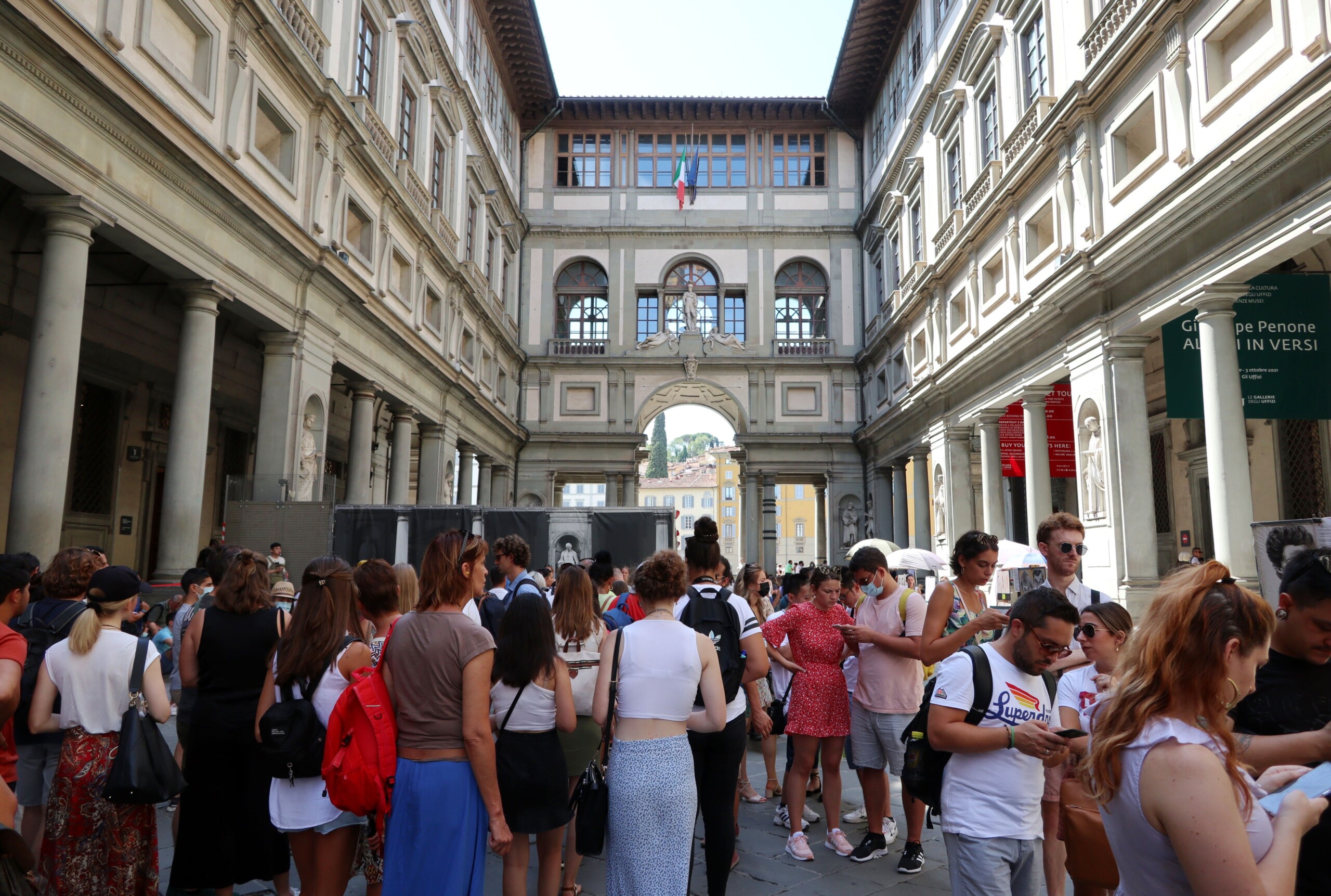 florence man takes selfie at the uffizi gallery knocks and damages 18th century painting scaled