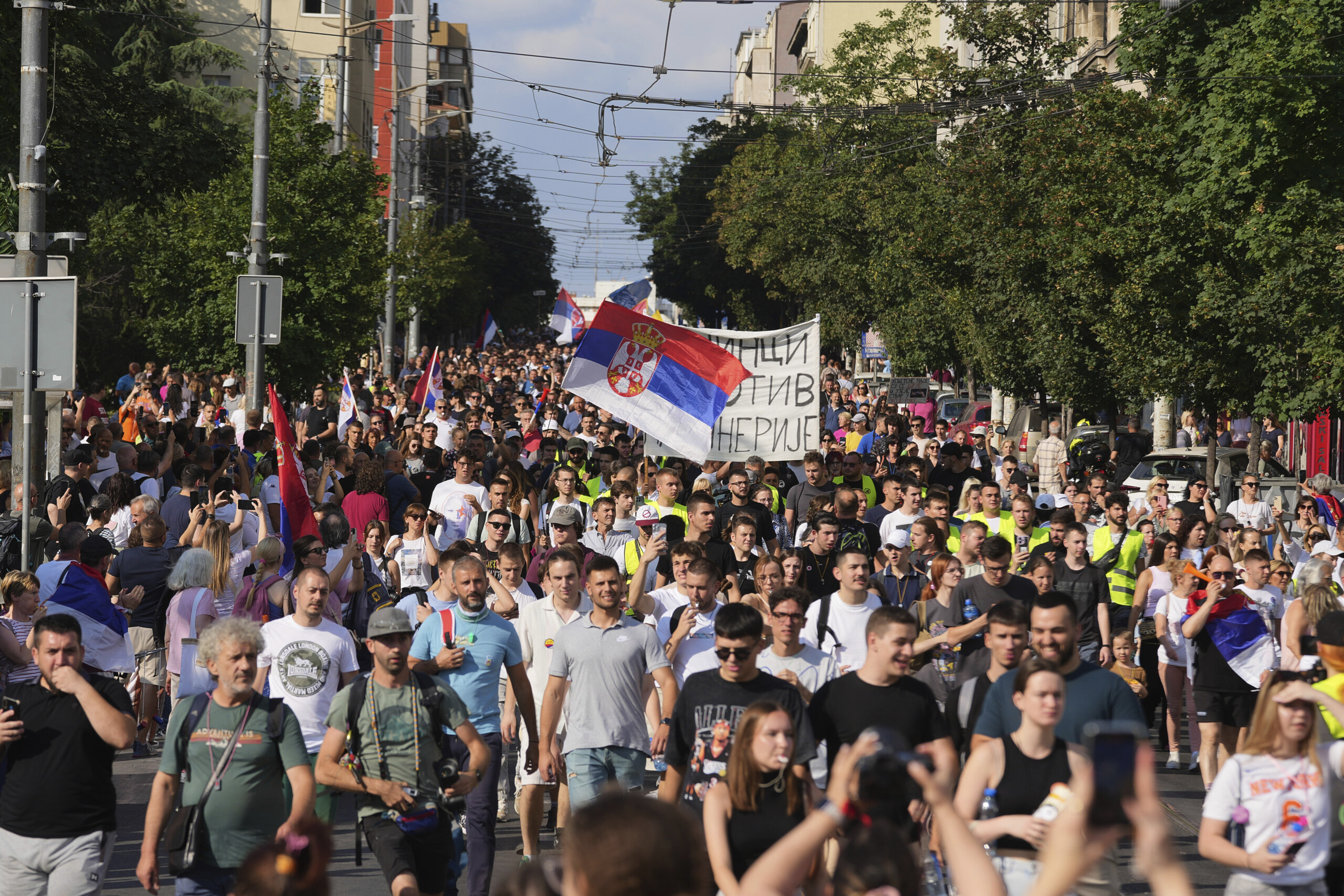 serbia protests against government in belgrade police fire tear gas scaled