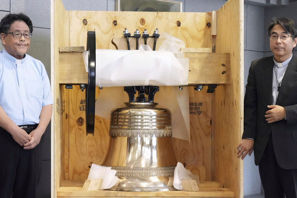 japan new bell for nagasaki cathedral it was destroyed by an atomic bomb