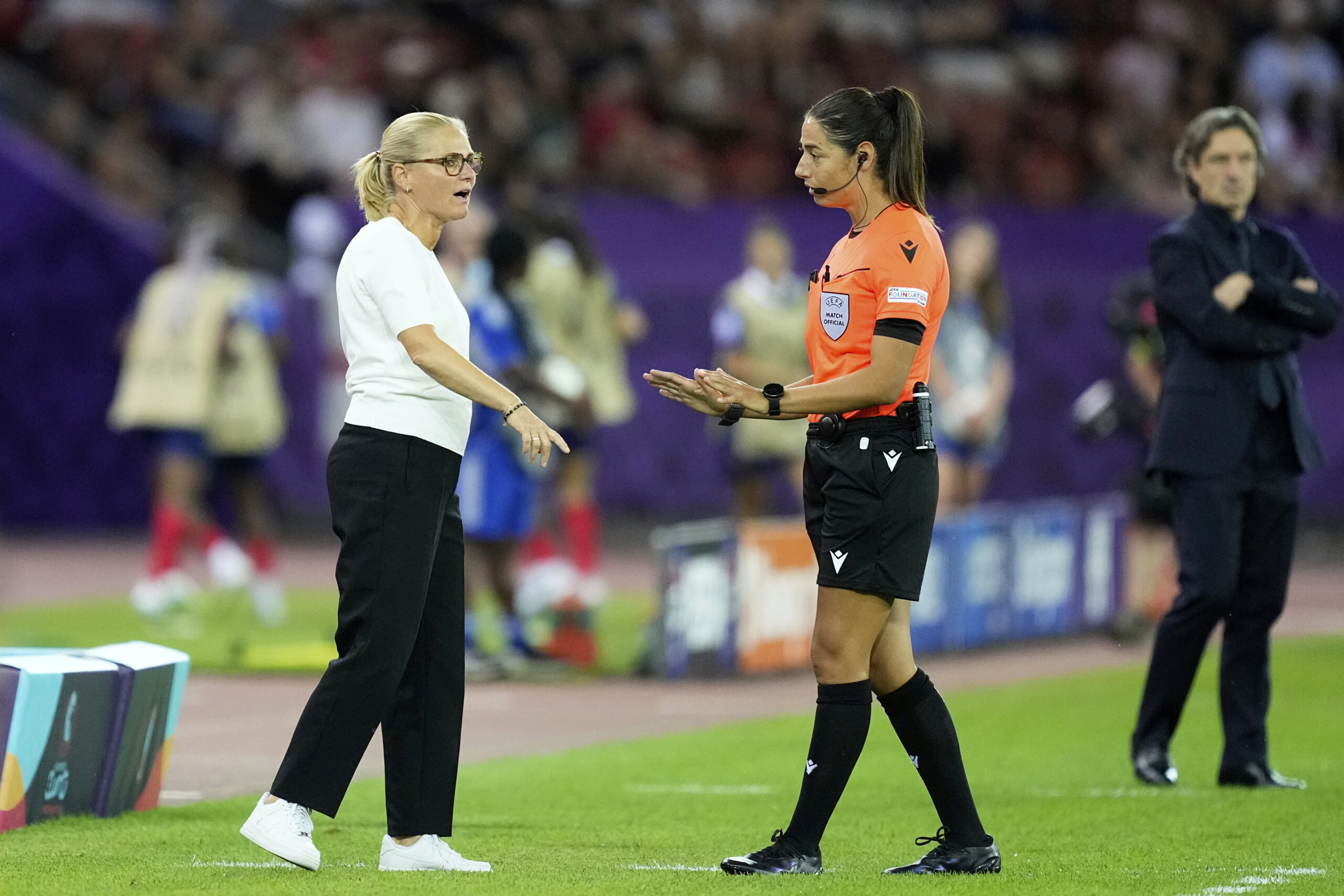 football womens european championship ferrieri caputi and di monte in the refereeing team for the final scaled