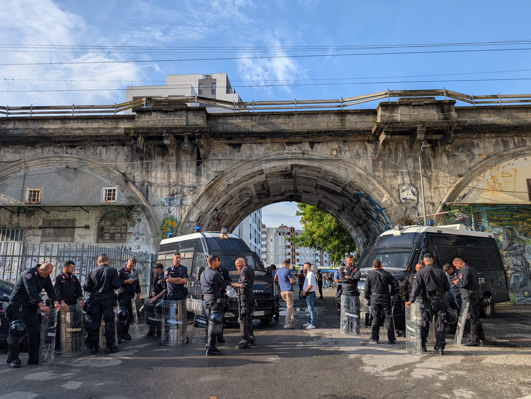 milan eviction carried out against leoncavallo social center