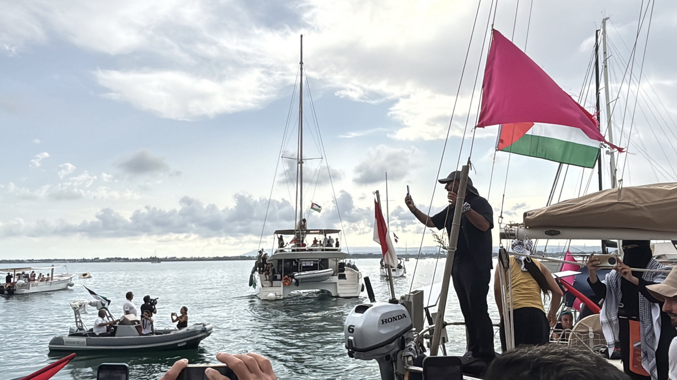 middle east global sumud flotilla boats set sail from augusta scaled