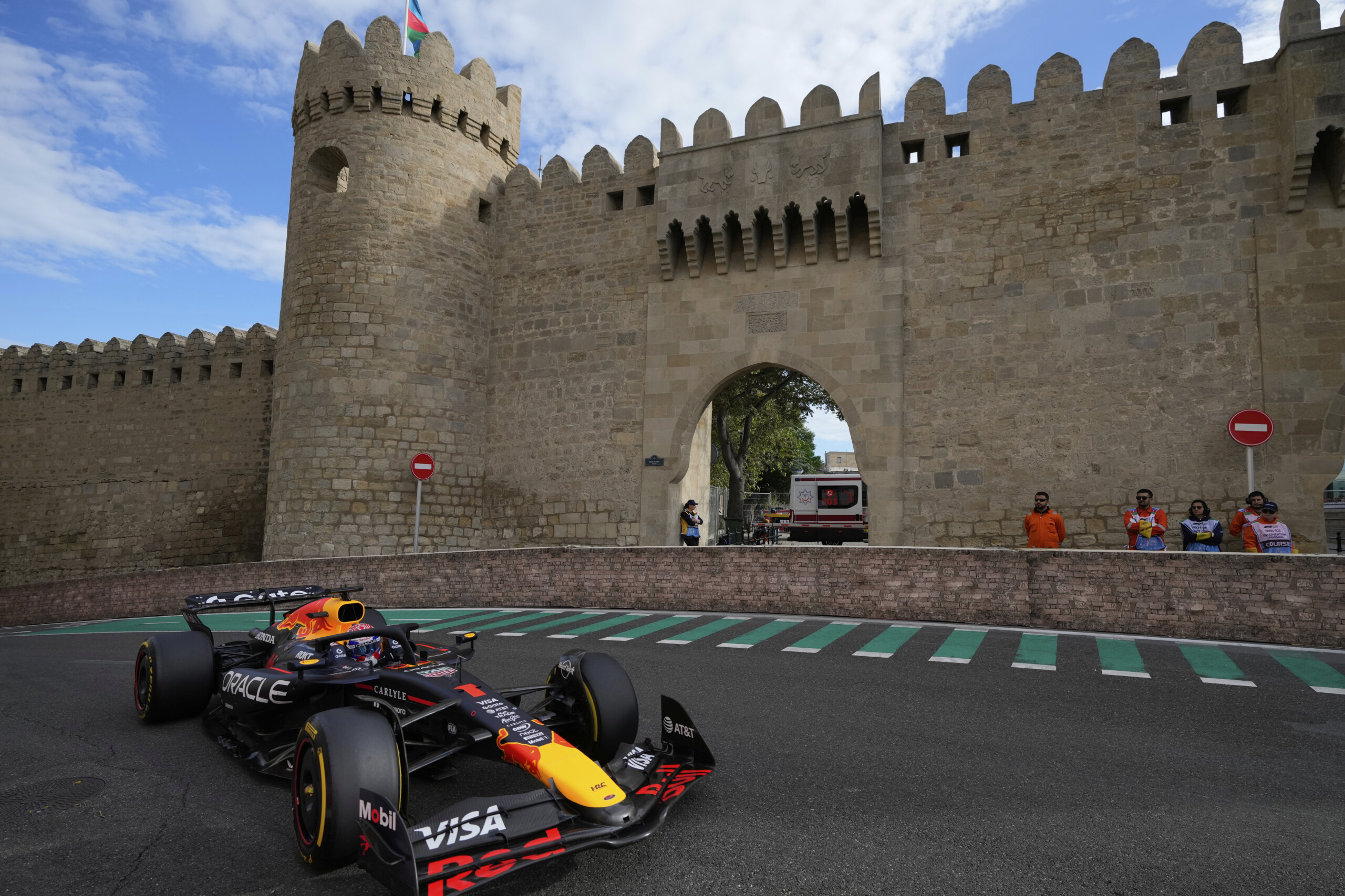 f1 azerbaijan grand prix verstappen takes pole position ahead of sainz and lawson disaster for ferrari scaled