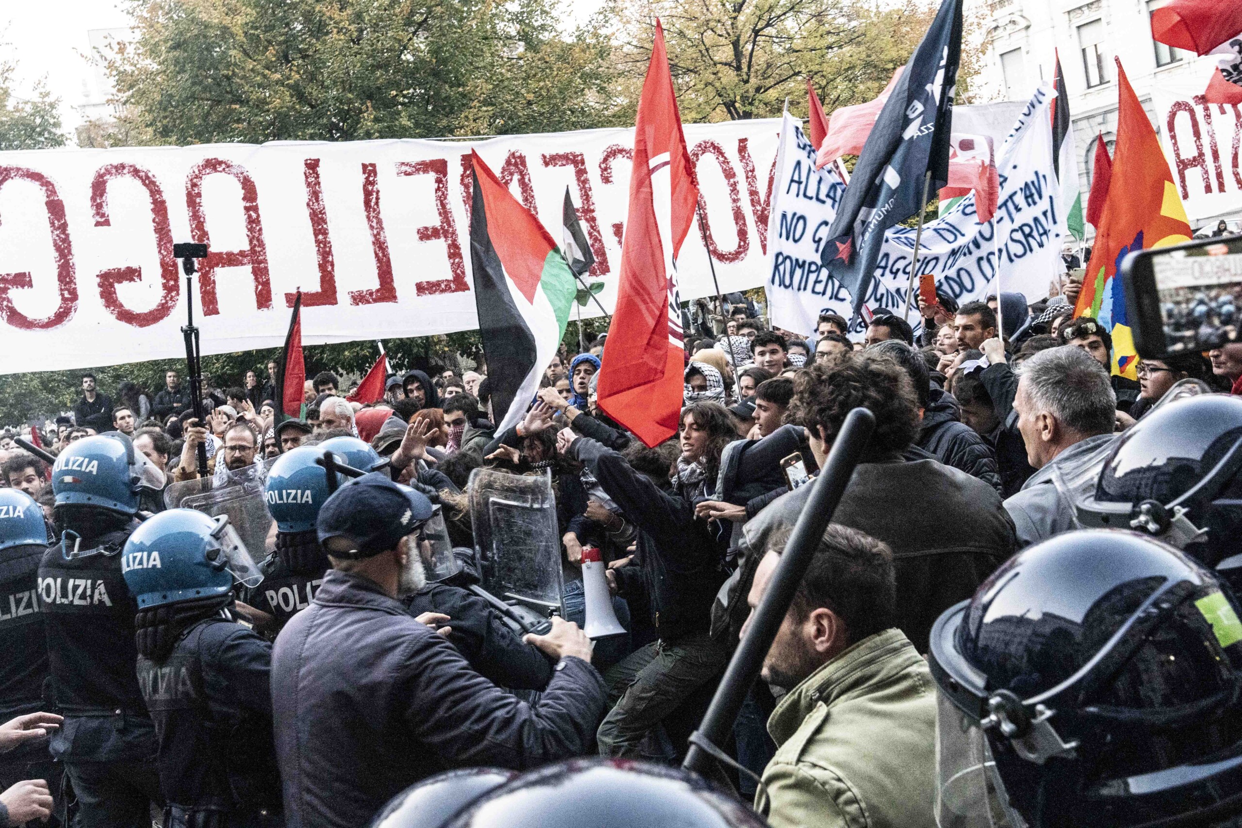 clashes in the streets of milan after city council vote scaled
