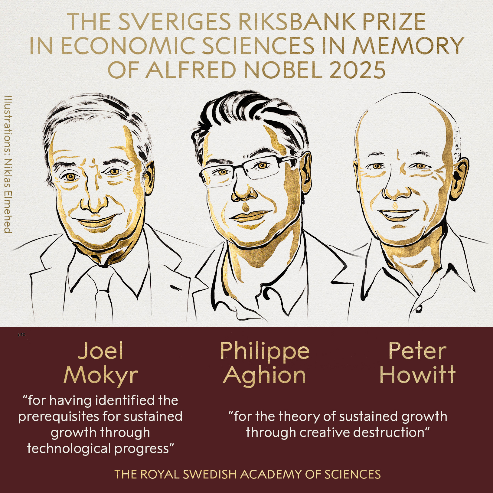 nobel prize in economics awarded to joel mokyr philippe aghion and peter howitt