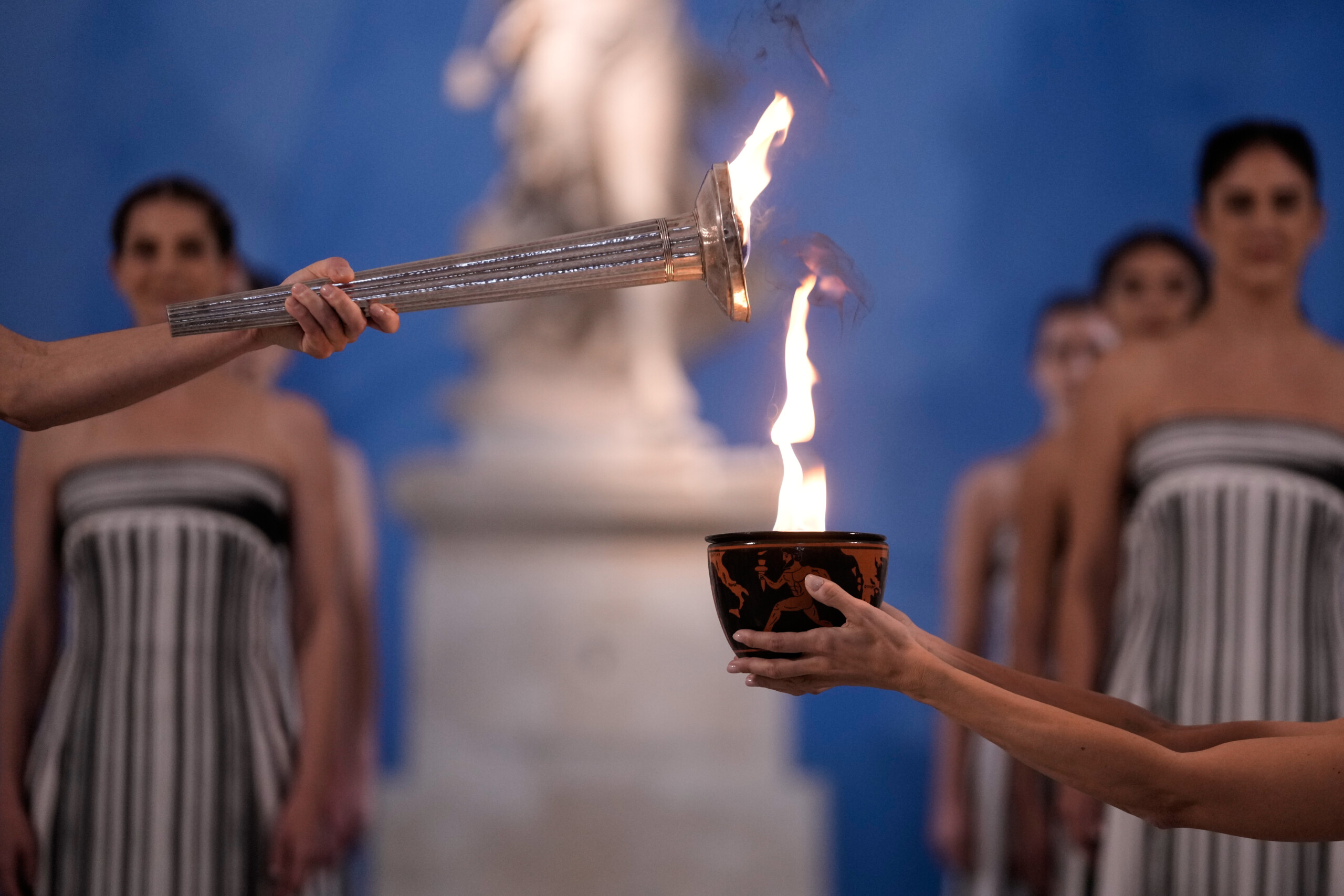 milan cortina olympic flame lit in olympia scaled