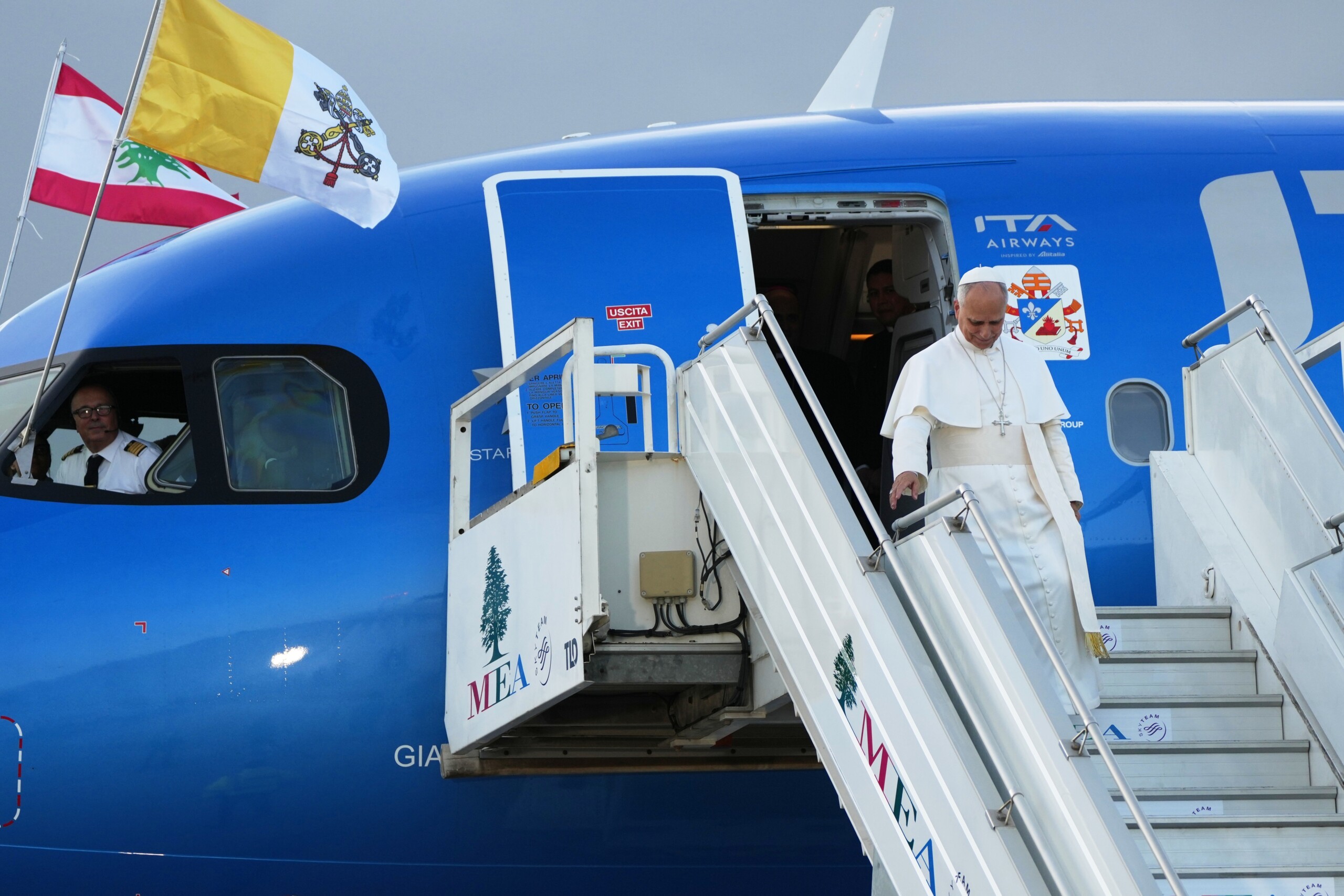 pope leo xiv lands in lebanon scaled