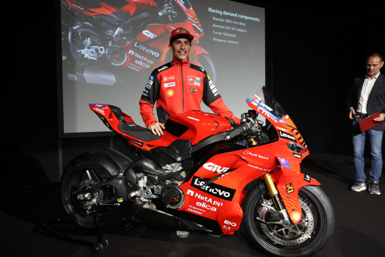 motogp ducati lenovo team presentation with marquez on sunday in campiglio