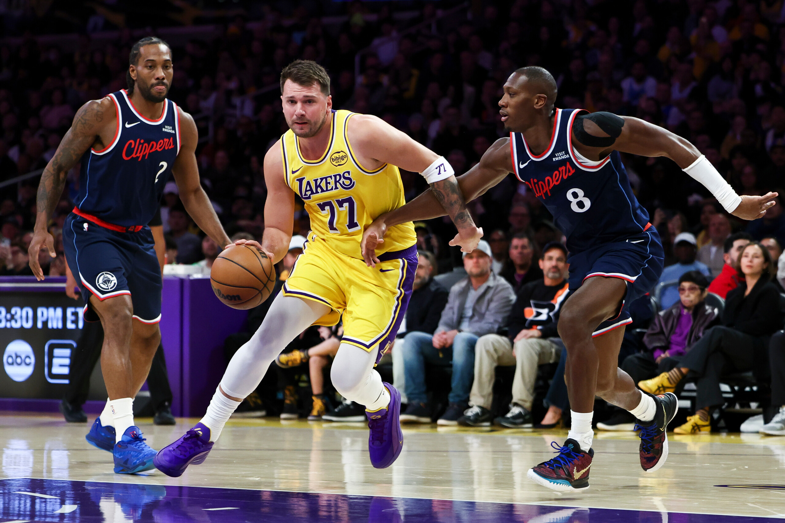 nba doncic leads lakers to victory in los angeles derby oklahoma and denver also win scaled
