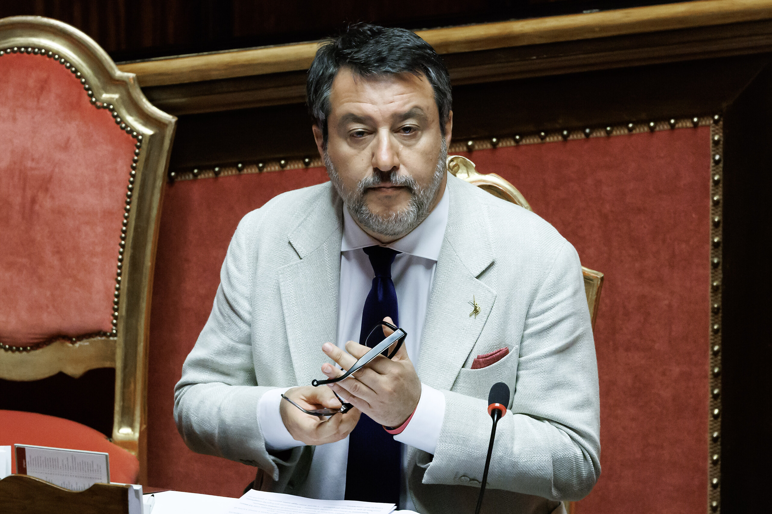 security minister salvini in the chamber today was a beautiful day satisfied with everything scaled