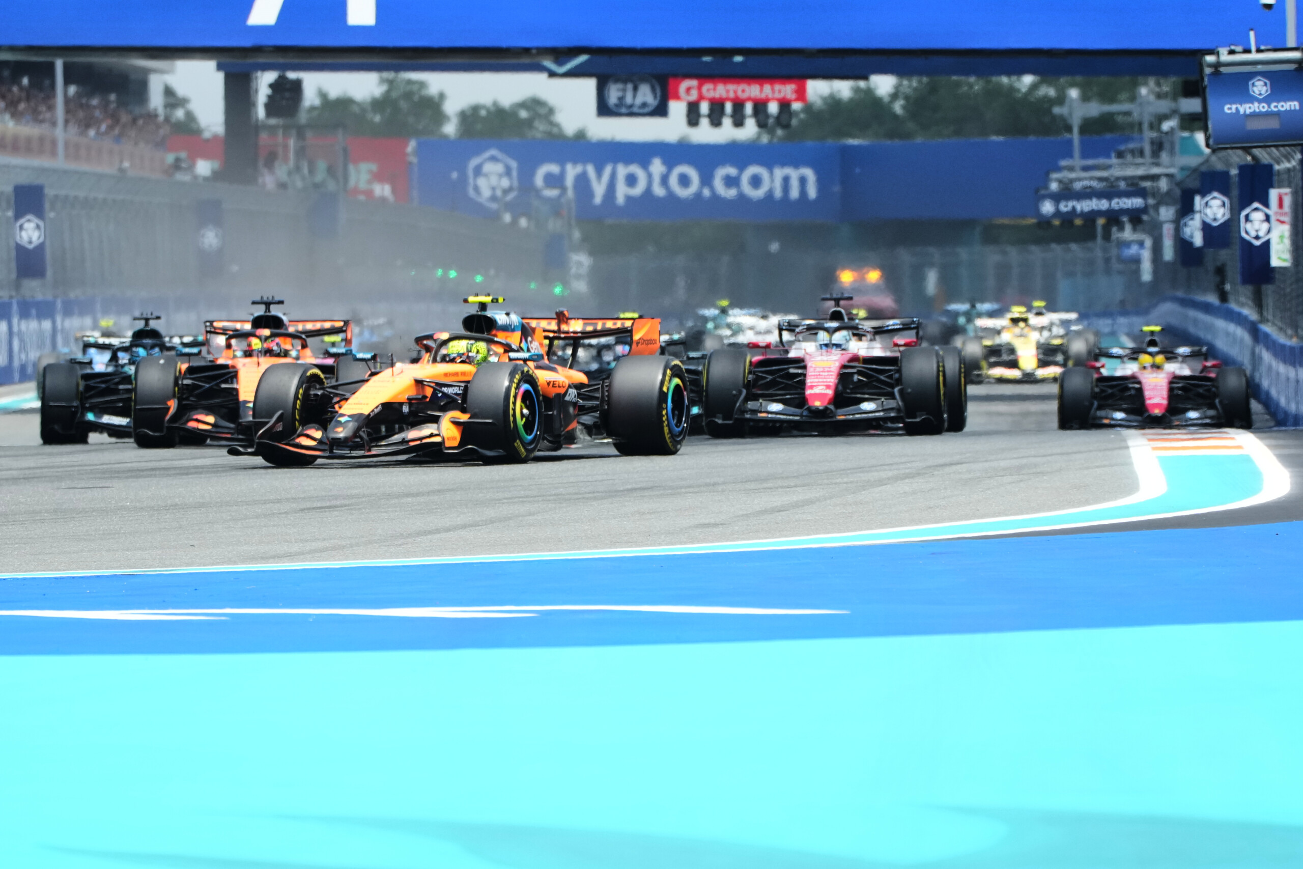 f1 miami grand prix safety car deployed following incidents involving hadjar and gasly leclerc in the lead scaled