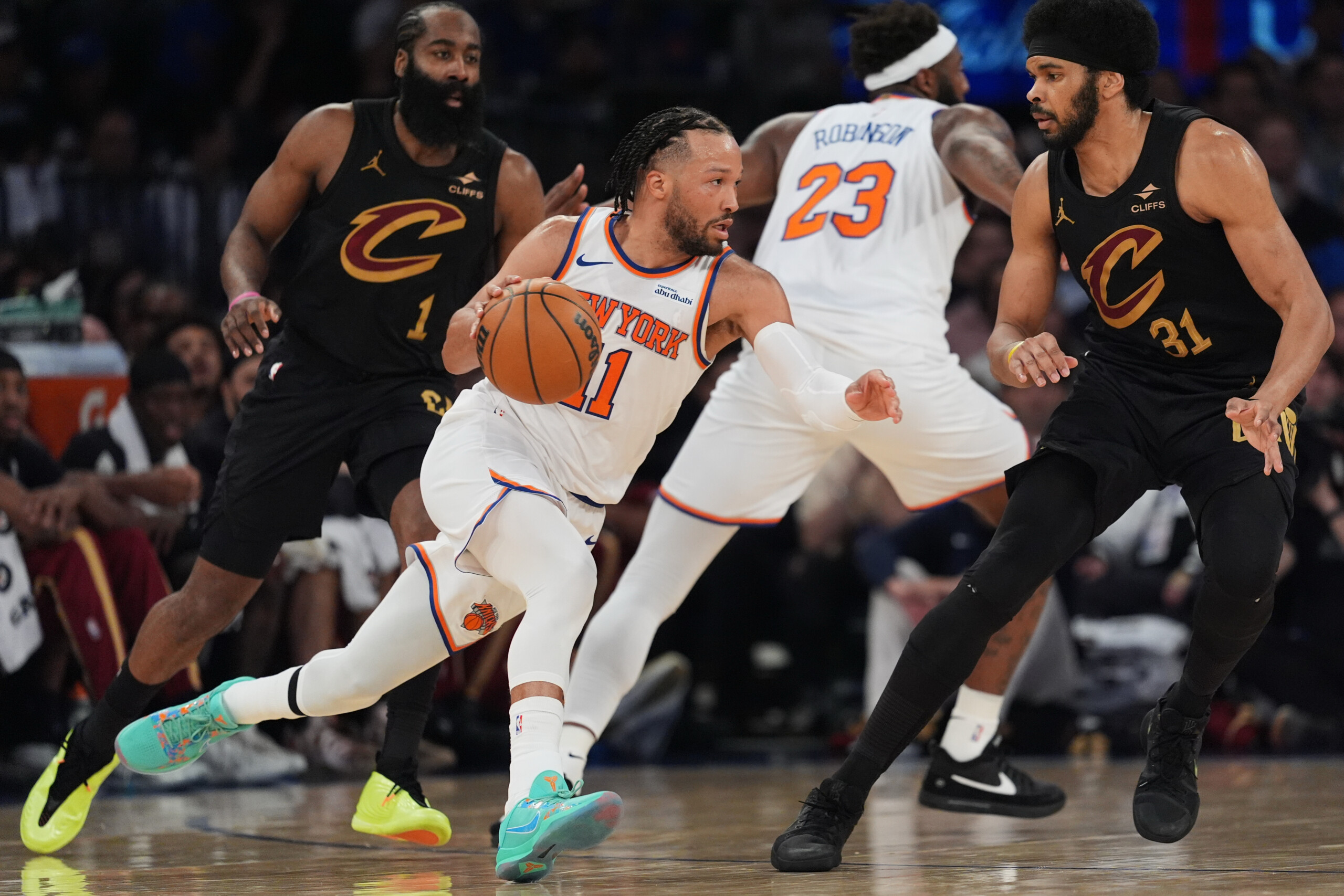 nba playoffs historic comeback for the knicks who win game 1 against cleveland in overtime scaled
