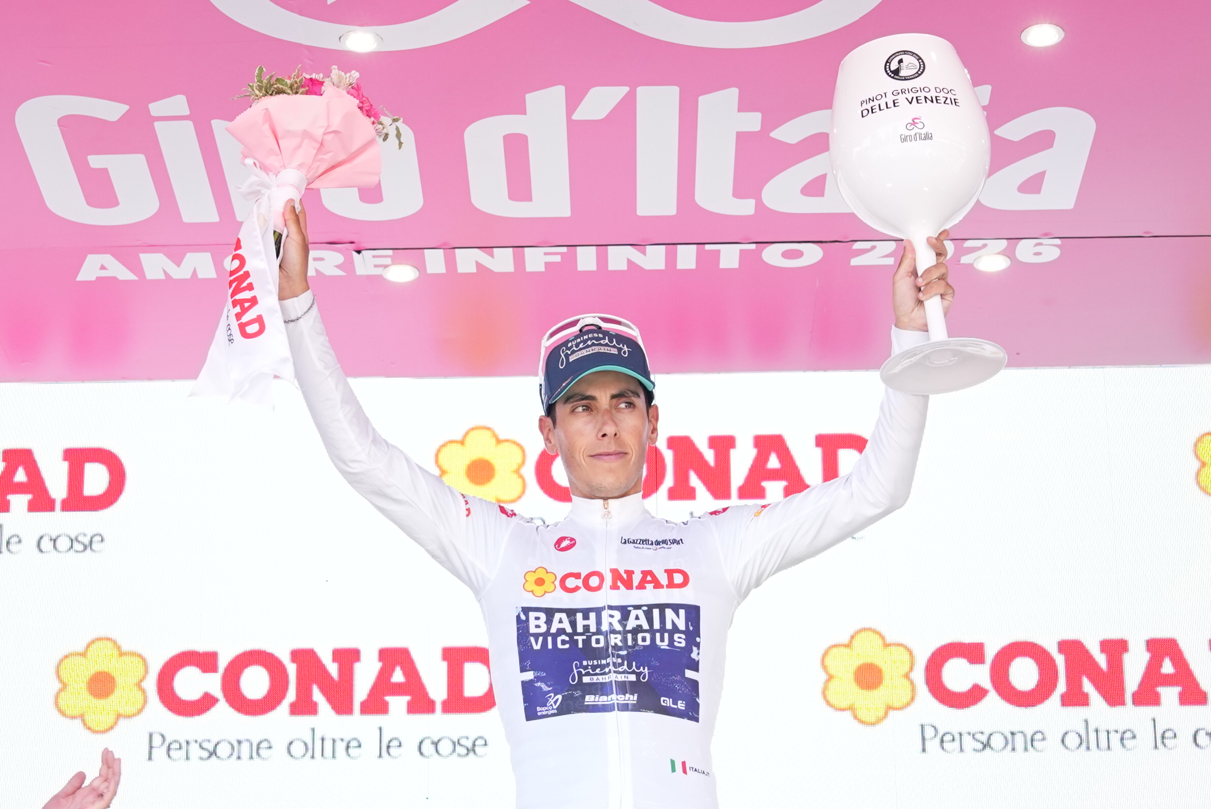 giro ditalia eulalio retains the conad white jersey
